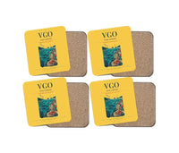 Thumbnail for Vigo Airport (VGO) design on yellow 4 pieces set coaster