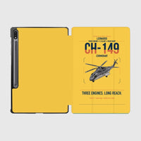 Thumbnail for Leonardo CH-149 Cormorant design on yellow samsung tablet tablet case