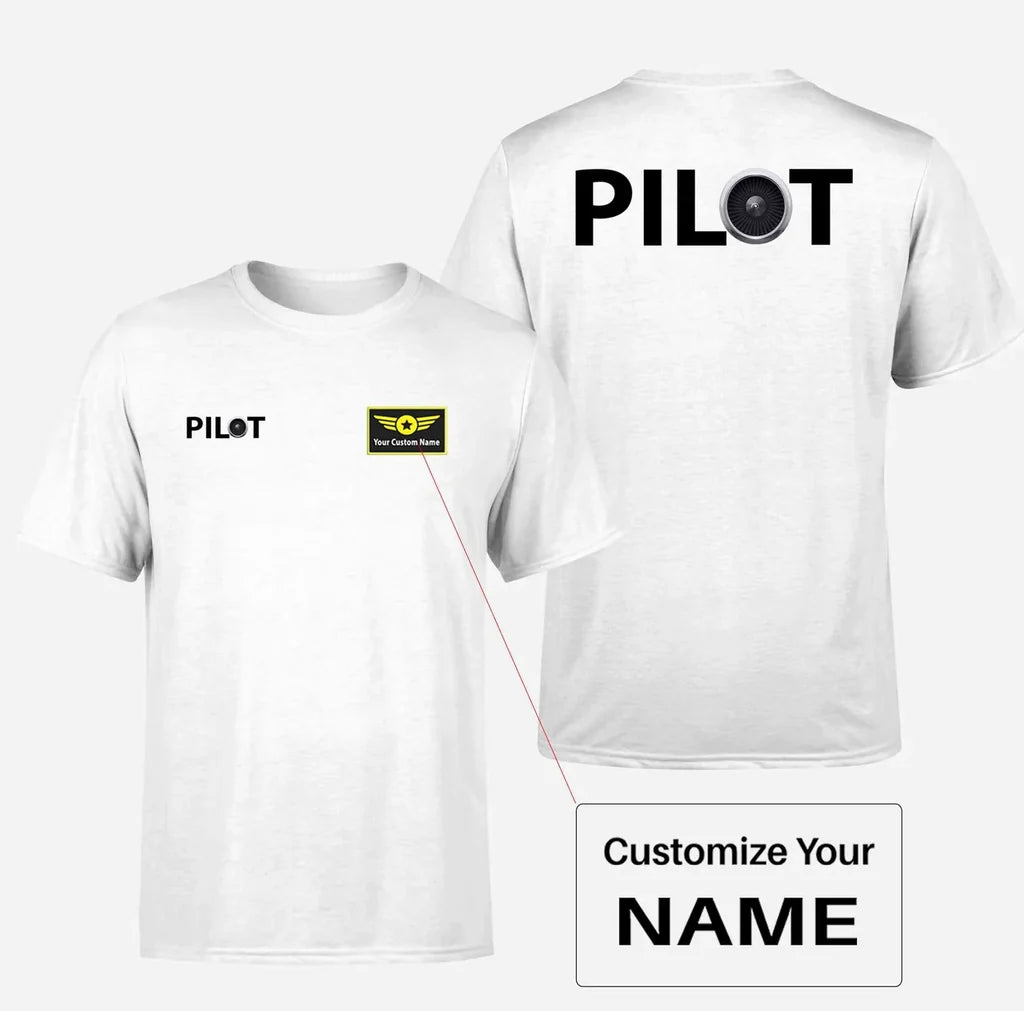 Customisable Pilot & Jet Engine T-Shirt - view 3