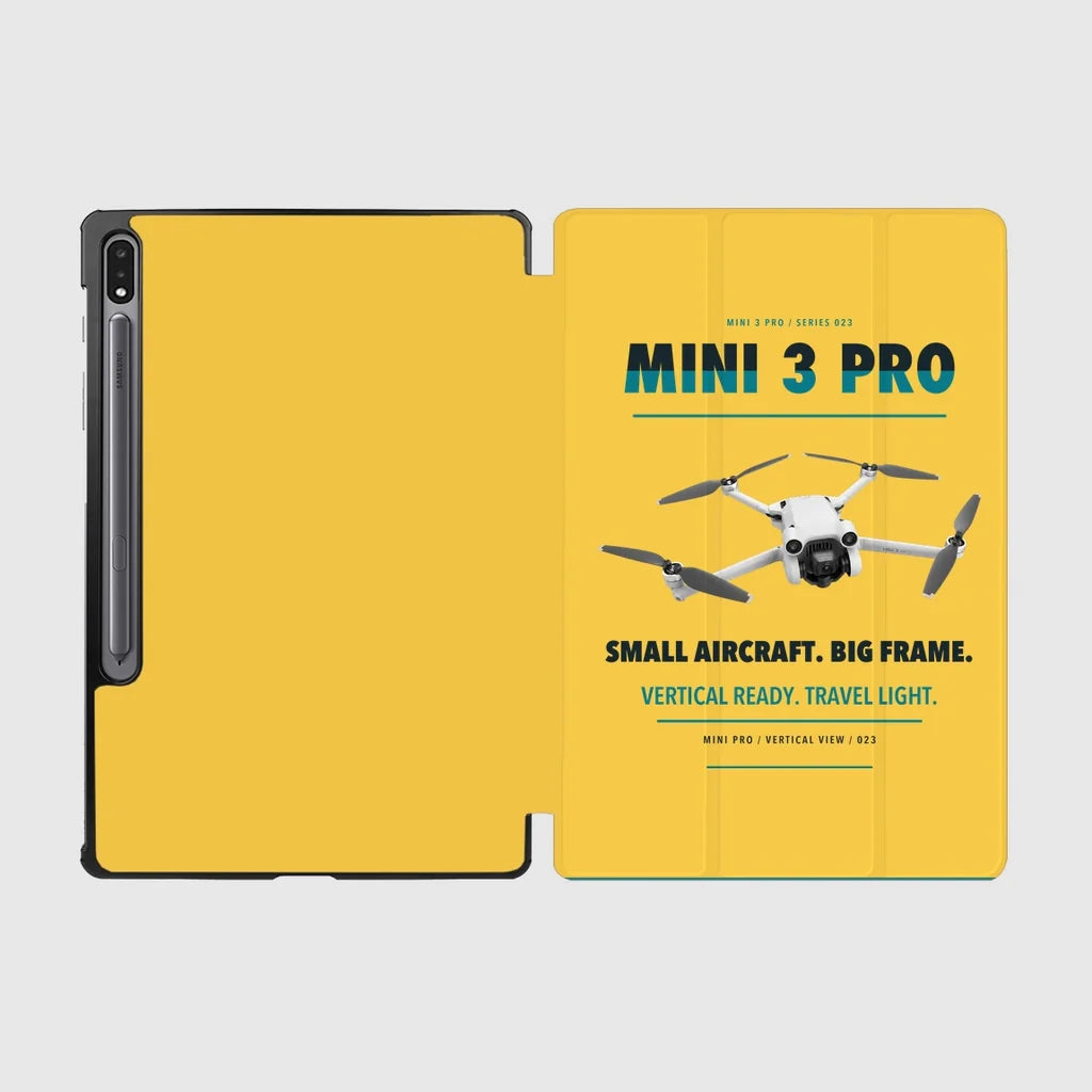 DJI Mini 3 Pro design on yellow samsung tablet tablet case