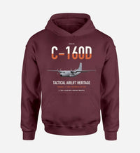 Thumbnail for Transall C-160D design on dark red double-side hoodie, single-side print