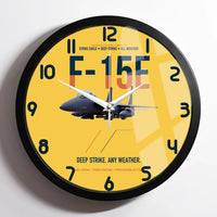 Thumbnail for F-15E Strike Eagle Deep Strike Any Weather design on yellow framed wall clock