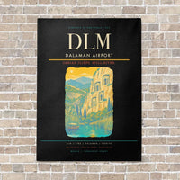Thumbnail for Dalaman Airport DLM vertical canvas print - no frame - black background