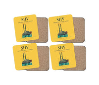 Thumbnail for Shreveport Regional Airport (SHV) design on yellow 4 pieces set coaster