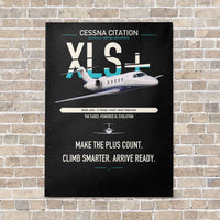 Thumbnail for Cessna Citation XLSPlus vertical canvas print - no frame - black background