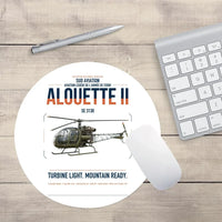 Thumbnail for Sud Aviation SE 3130 Alouette II design on white round mouse pad
