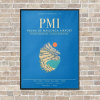 Thumbnail for Palma de Mallorca Airport PMI - Canvas Framed - Turquoise