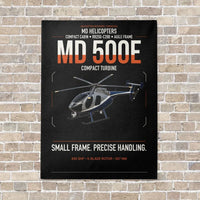 Thumbnail for MD Helicopters MD 500E vertical canvas print - no frame - black background