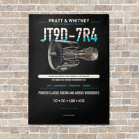 Thumbnail for JT9D-7R4 vertical canvas print - no frame - black background