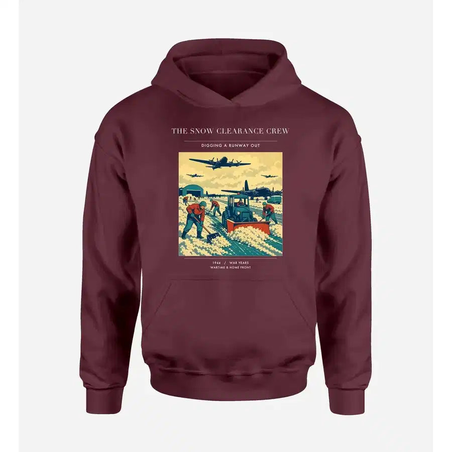 VINTAGE G4523 - The Snow Clearance Crew - Premium Hoodie design on darkred premium