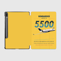 Thumbnail for Bombardier Global 5500 design on yellow samsung tablet tablet case