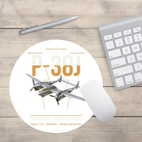 Thumbnail for P-38J Lightning design on white round mouse pad