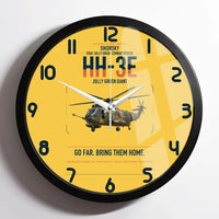 Thumbnail for Sikorsky HH-3E Jolly Green Giant design on yellow framed wall clock