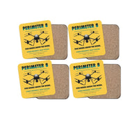 Thumbnail for Skyfront Perimeter 8 design on yellow 4 pieces set coaster
