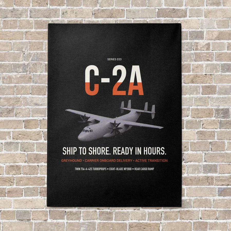 C-2A Greyhound vertical canvas print - no frame - black background