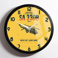 Thumbnail for Aérospatiale SA 330B Puma design on yellow framed wall clock