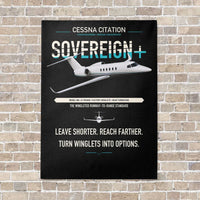 Thumbnail for Cessna Citation Sovereign+ vertical canvas print - no frame - black background