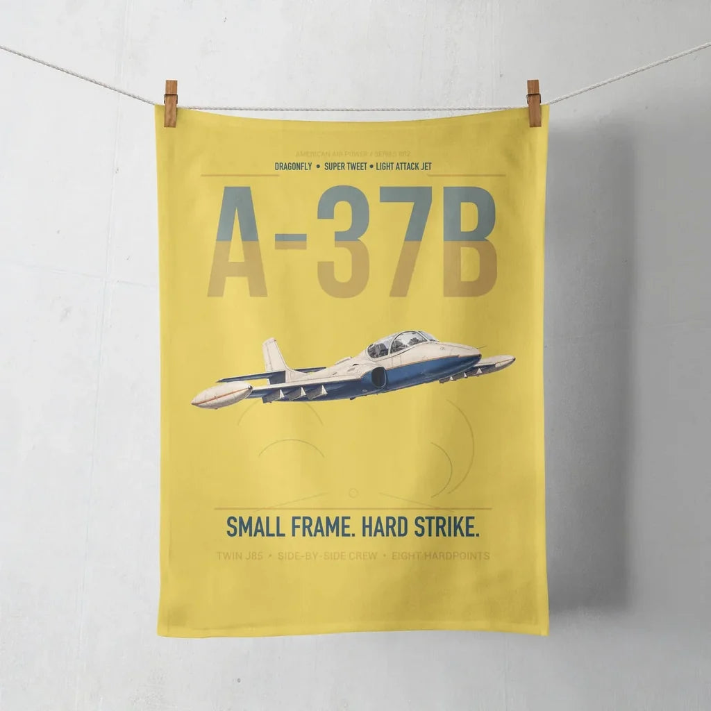 A-37B Dragonfly design on yellow towel