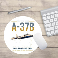 Thumbnail for A-37B Dragonfly design on white round mouse pad