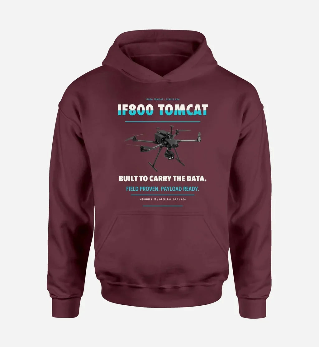 Inspired Flight IF800 Tomcat design on dark red hoodie single side