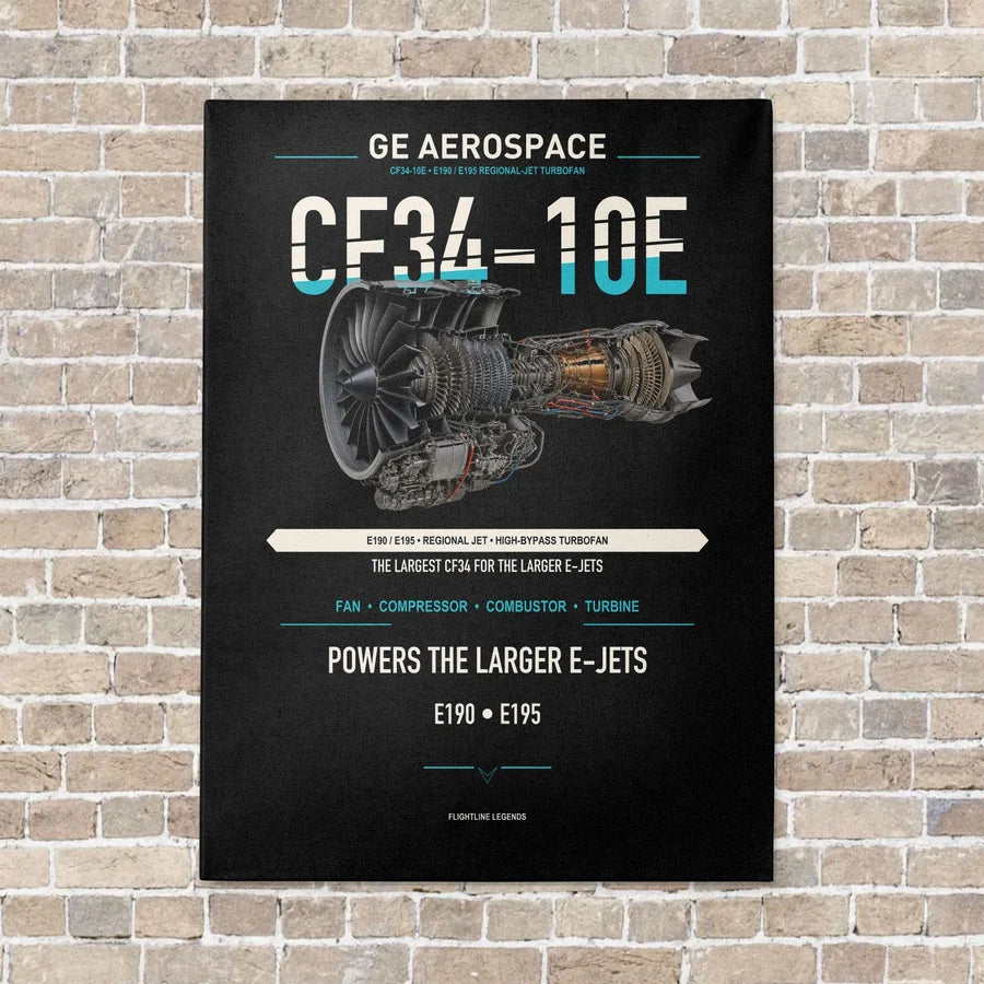 CF34-10E vertical canvas print - no frame - black background