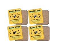 Thumbnail for DJI Mavic 4 Pro design on yellow 4 pieces set coaster