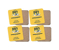 Thumbnail for Tecnam P92 Echo MkII design on yellow 4 pieces set coaster