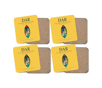 Thumbnail for Julius Nyerere International Airport (DAR) design on yellow 4 pieces set coaster