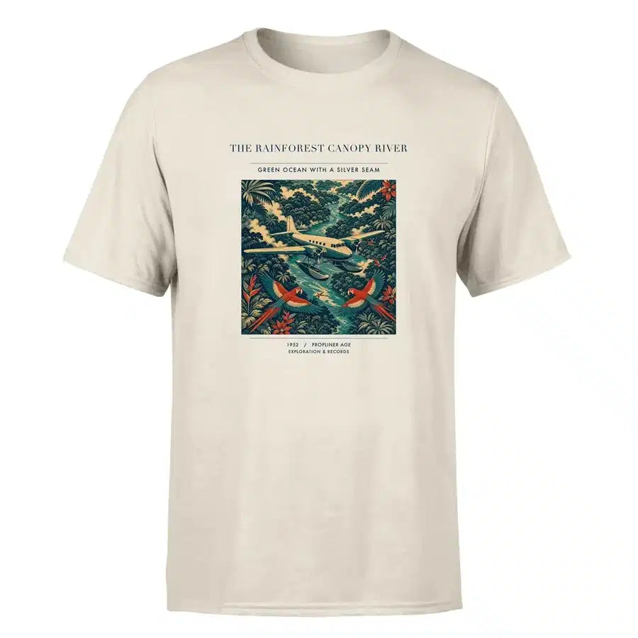 VINTAGE G4403 - The Rainforest Canopy River - Premium T-Shirt design on beige premium t shirt