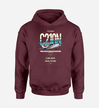 Thumbnail for Cessna T210N Centurion design on dark red double-side hoodie, single-side print