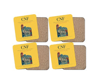 Thumbnail for Tancredo Neves International Airport (CNF) design on yellow 4 pieces set coaster