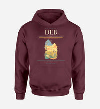 Thumbnail for Debrecen International Airport (DEB) design on dark red hoodie single-side print