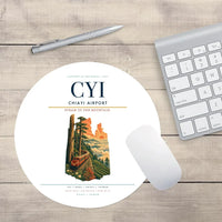 Thumbnail for Chiayi Airport (CYI) design on white round mouse pad