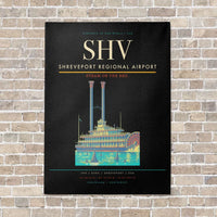 Thumbnail for Shreveport Regional Airport SHV vertical canvas print - no frame - black background