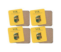 Thumbnail for Nea Anchialos National Airport (VOL) design on yellow 4 pieces set coaster