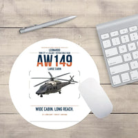 Thumbnail for Leonardo AW149 design on white round mouse pad