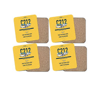 Thumbnail for CASA C-212-400 Aviocar design on yellow 4 pieces set coaster