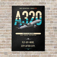 Thumbnail for Airbus A320 vertical canvas print - no frame - black background