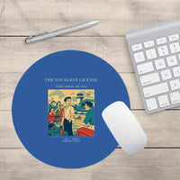 Thumbnail for VINTAGE G4298 - The Youngest License - Designed Mouse Pads design on blue round
