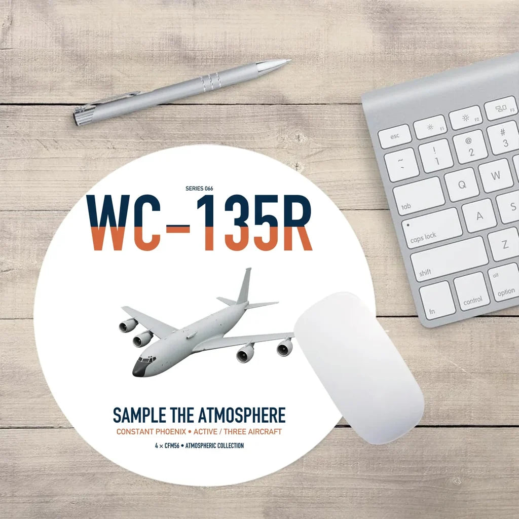 WC-135R Constant Phoenix design on white round mouse pad