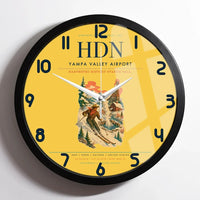 Thumbnail for Yampa Valley Airport (HDN) design on yellow framed wall clock