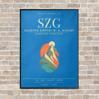 Thumbnail for Salzburg Airport SZG - Canvas Framed - Turquoise