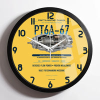 Thumbnail for PT6A-67 design on yellow framed wall clock