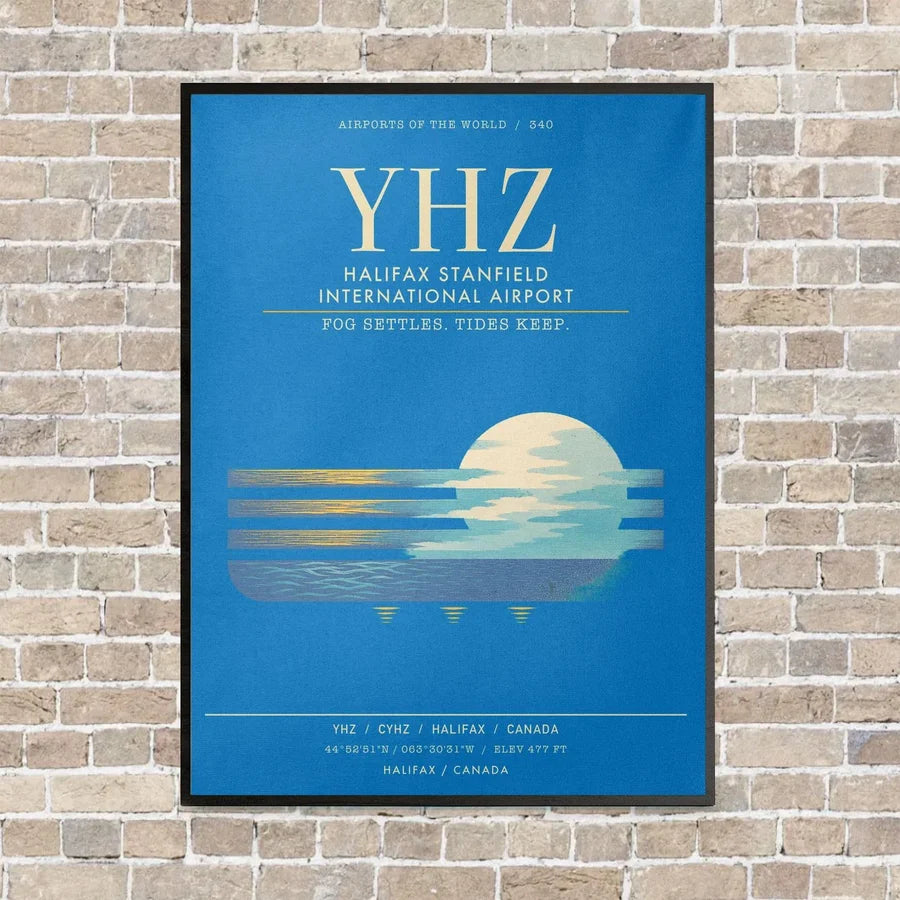 Halifax Stanfield International Airport YHZ - Canvas Framed - Turquoise