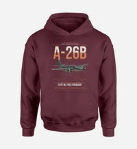 Thumbnail for A-26B Invader design on dark red double-side hoodie