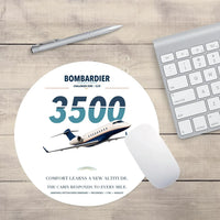 Thumbnail for Bombardier Challenger 3500 design on white round mouse pad