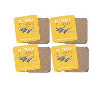 Thumbnail for P-38J Lightning design on yellow 4 pieces set coaster