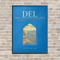 Thumbnail for Indira Gandhi International Airport Delhi DEL - Canvas Framed - Turquoise