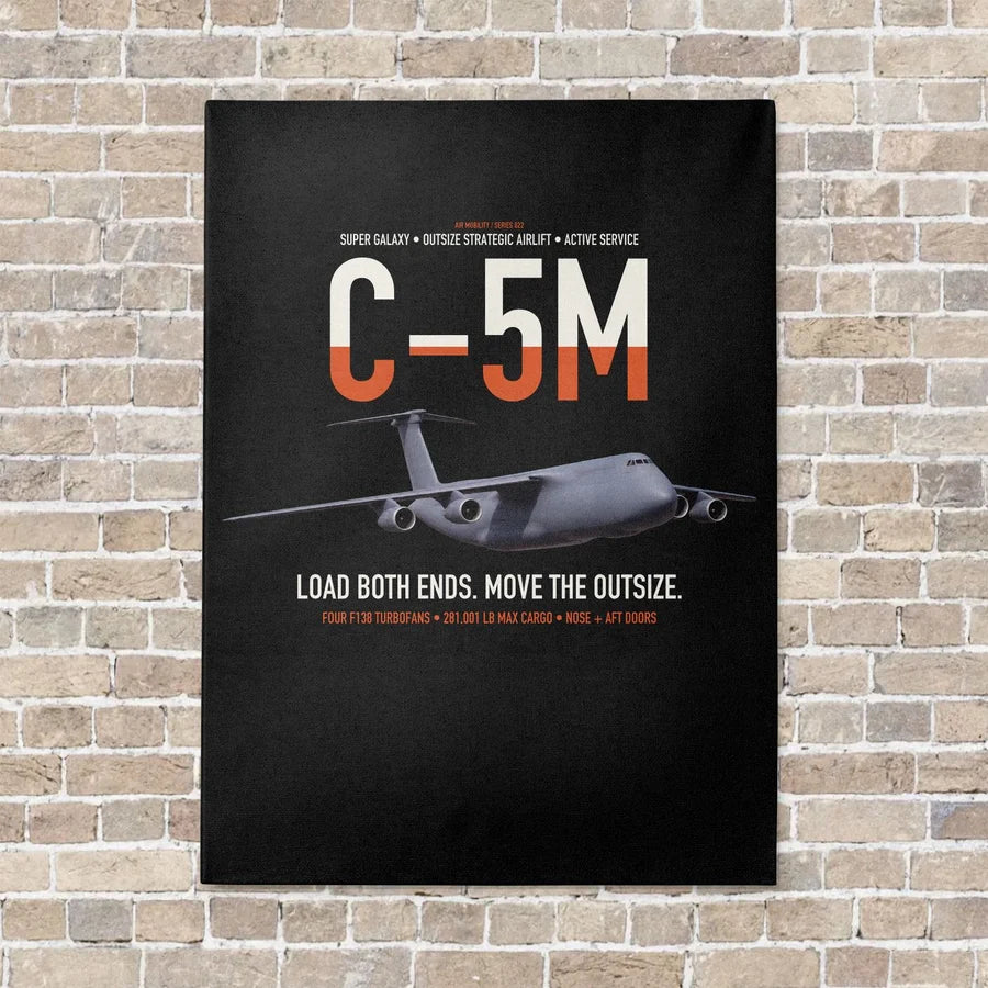 C-5M Super Galaxy vertical canvas print - no frame - black background