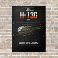 Thumbnail for Bell H-13G Sioux vertical canvas print - no frame - black background